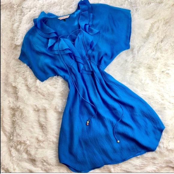 Rebecca Taylor Blue ruffle dress 4 - Picture 3 of 8